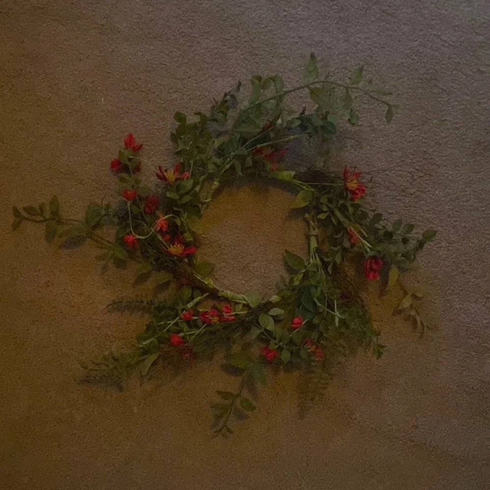 Greenery Wreath with Red Flowers